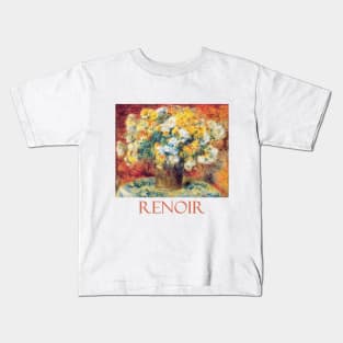 Chrysanthemums by Pierre Auguste Renoir Kids T-Shirt